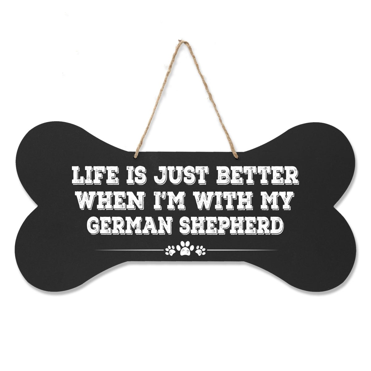Dog Bone Rope Wall Sign - German Shepherd - LifeSong Milestones