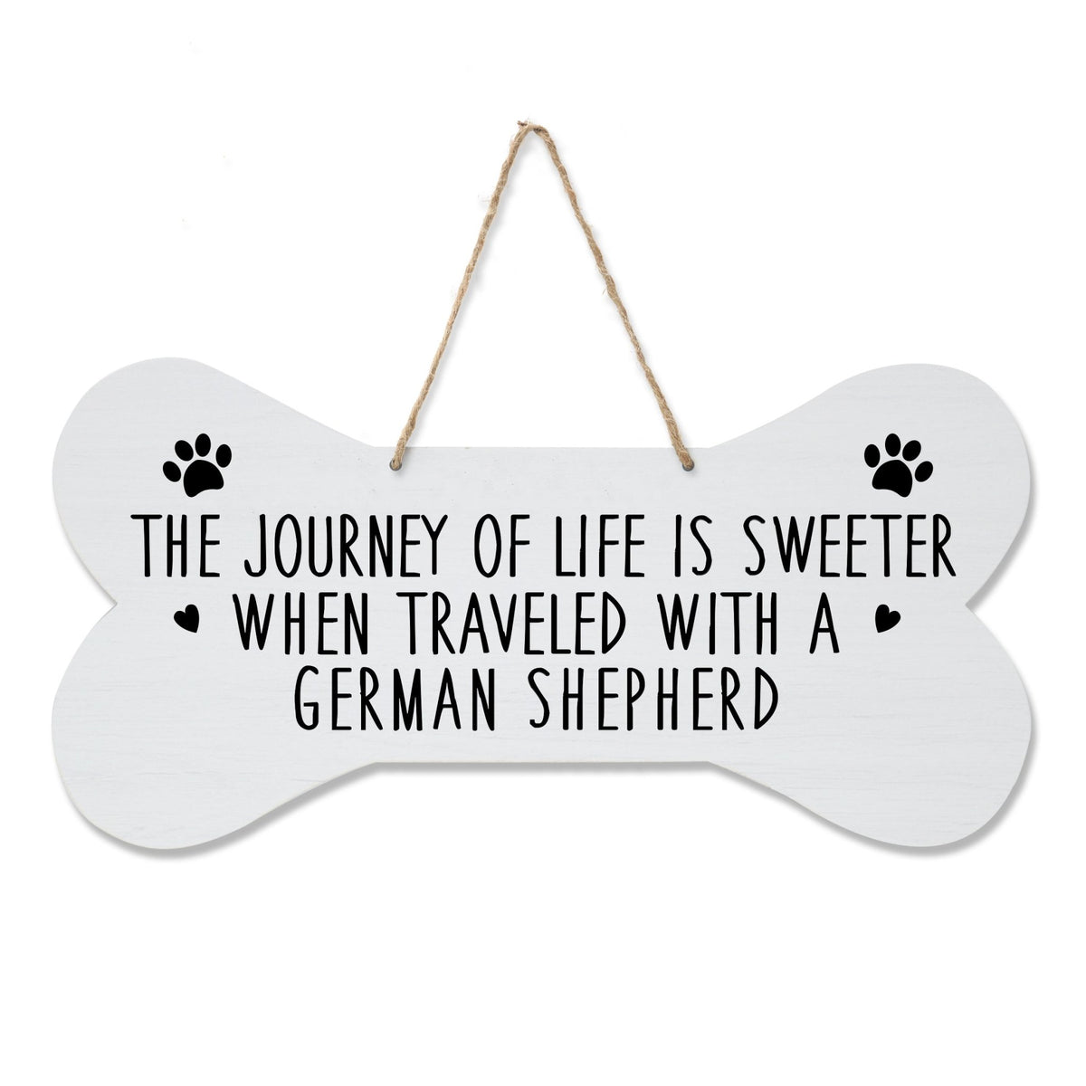 Dog Bone Rope Wall Sign - German Shepherd - LifeSong Milestones