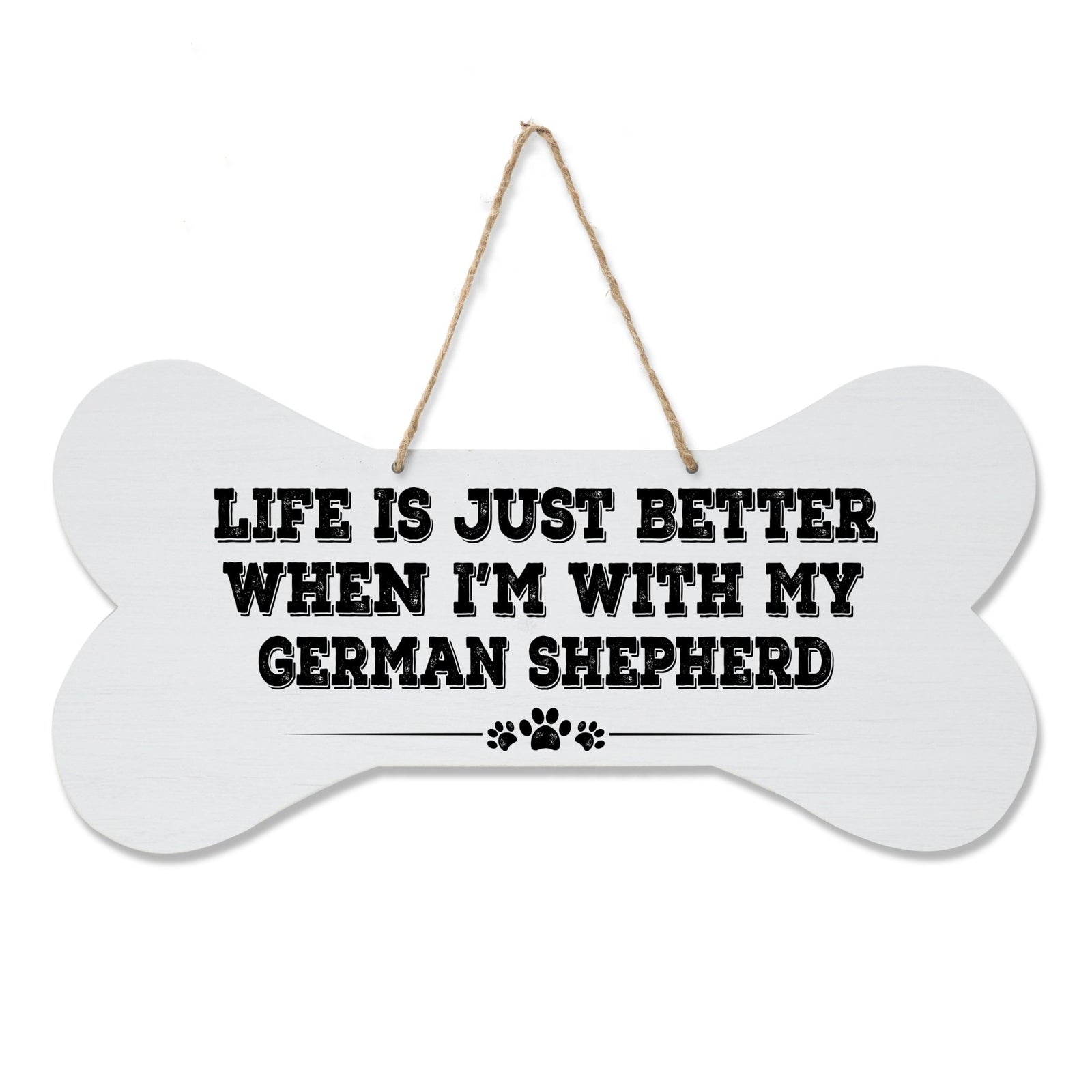 Dog Bone Rope Wall Sign - German Shepherd - LifeSong Milestones