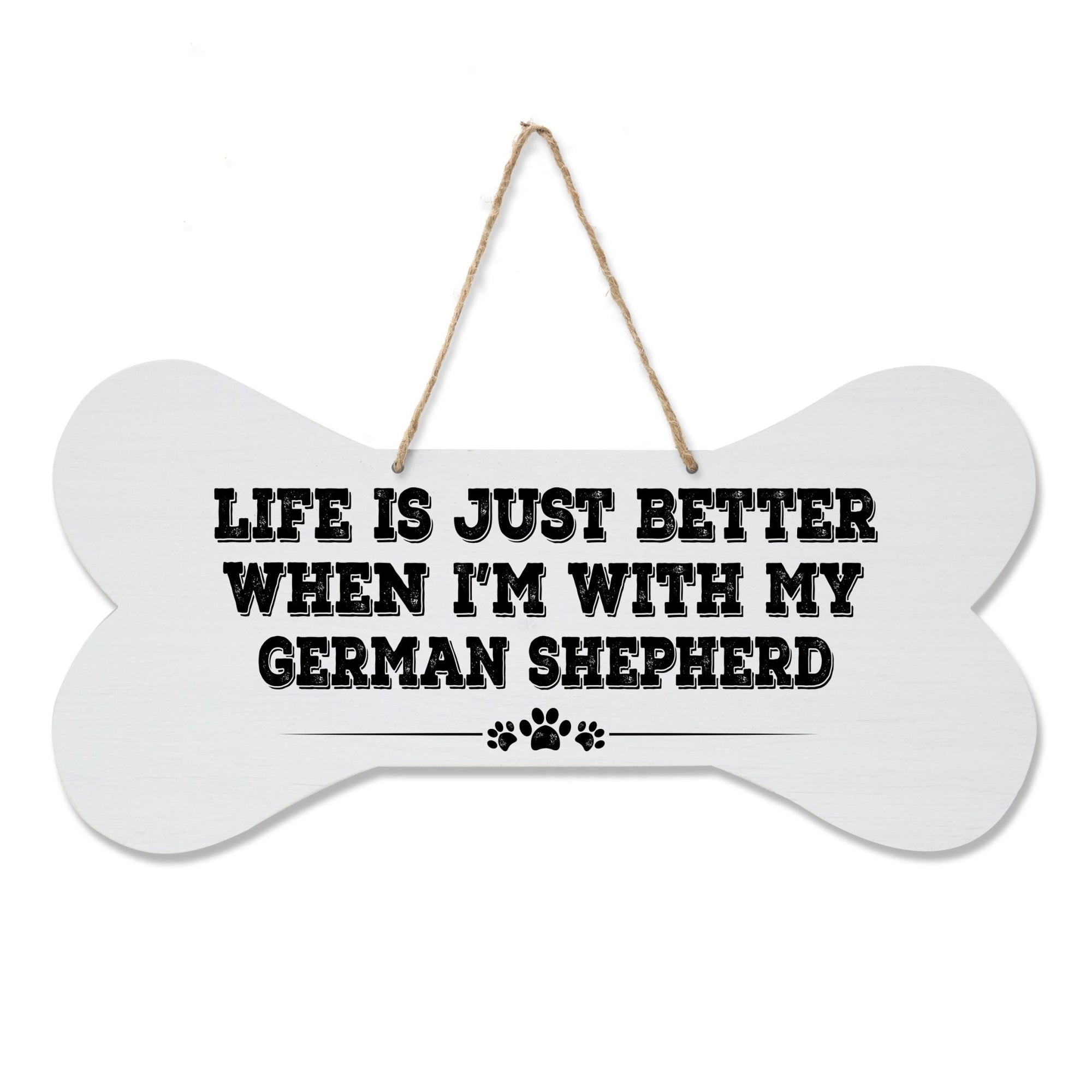 Dog Bone Rope Wall Sign - German Shepherd - LifeSong Milestones