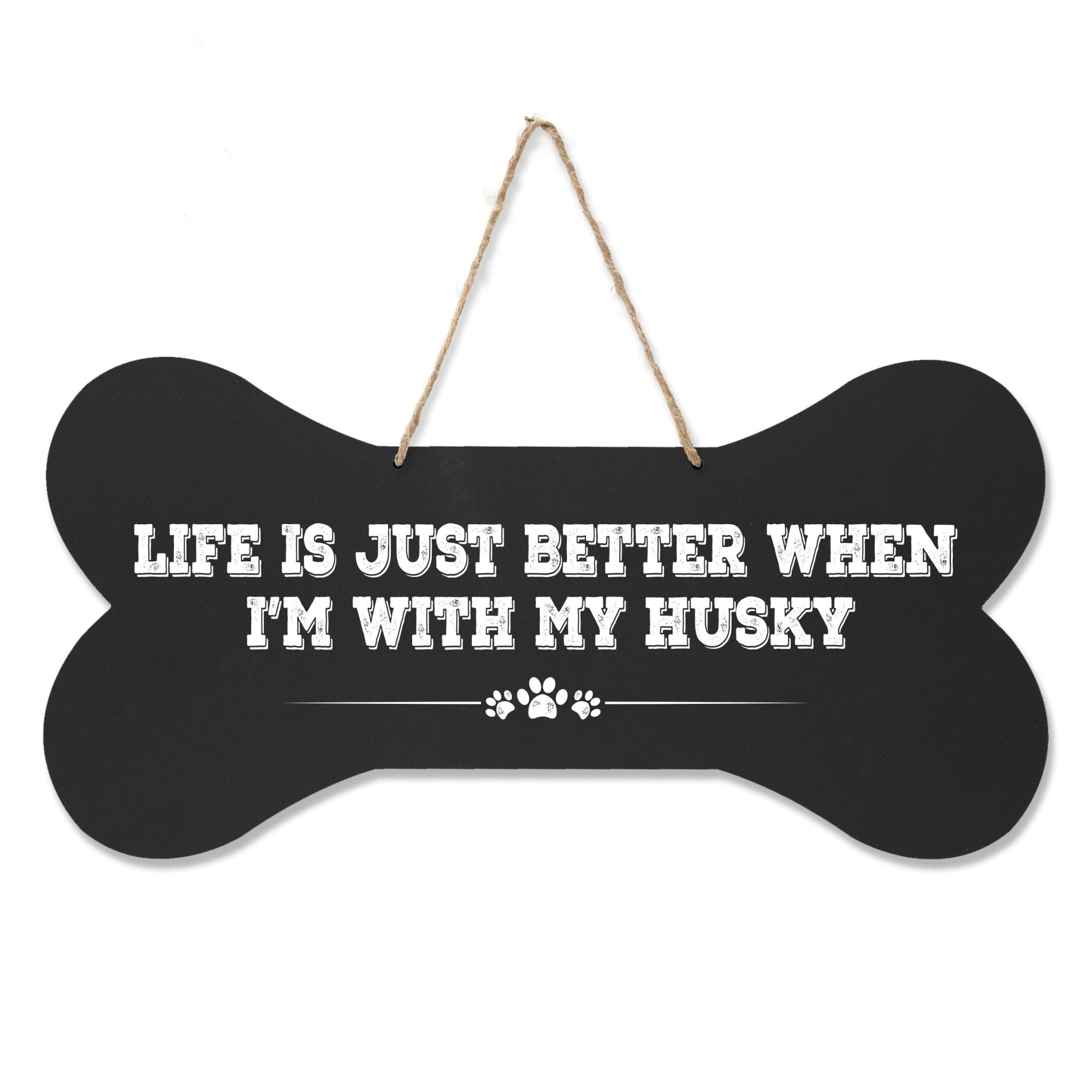 Dog Bone Rope Wall Sign - Husky - LifeSong Milestones