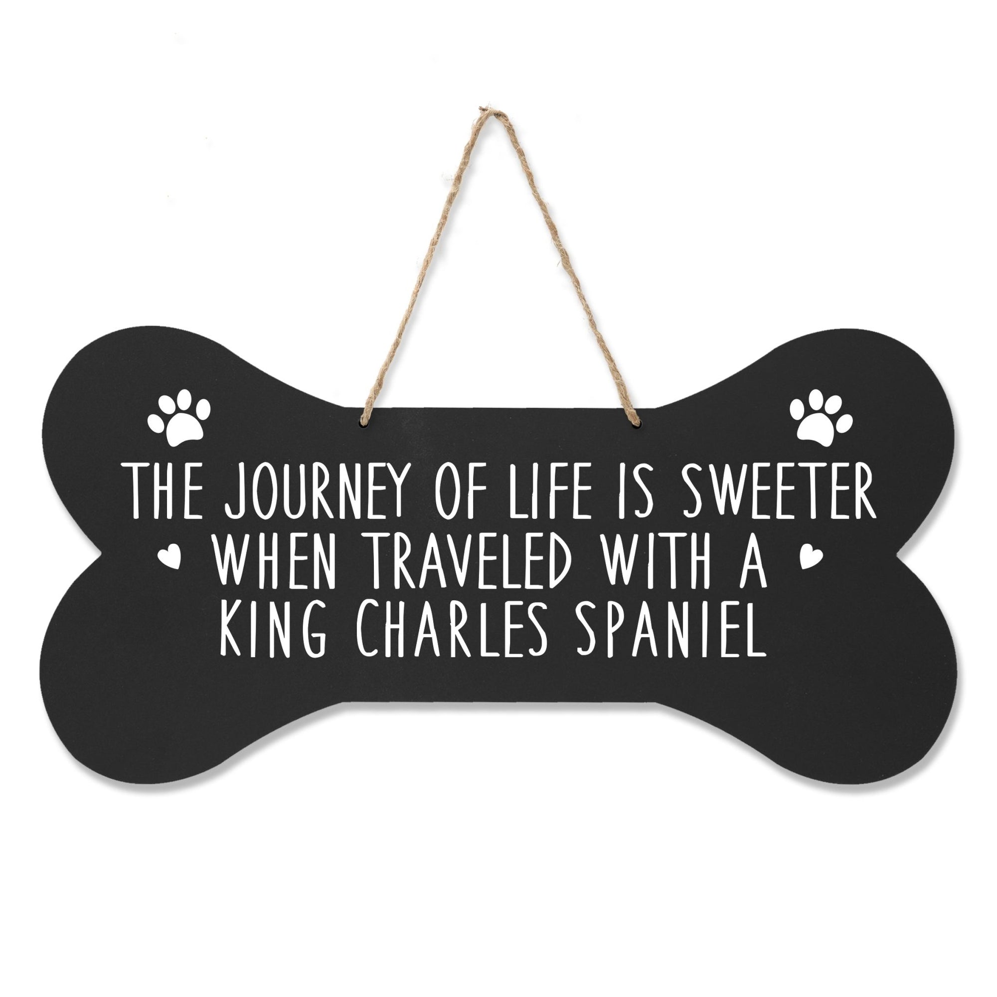 Dog Bone Rope Wall Sign - King Charles Spaniel - LifeSong Milestones