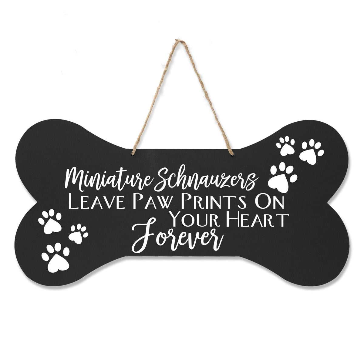 Dog Bone Rope Wall Sign - Miniature Schnauzers - LifeSong Milestones