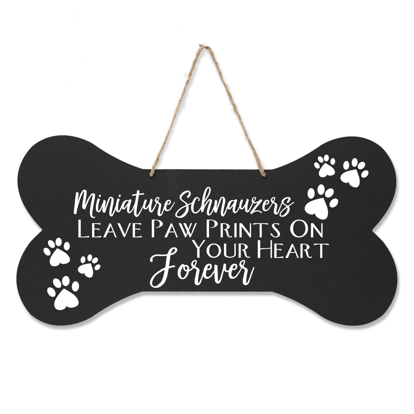 Dog Bone Rope Wall Sign - Miniature Schnauzers - LifeSong Milestones