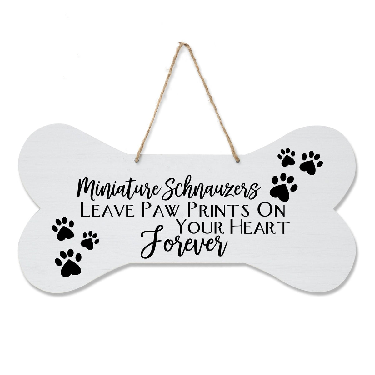Dog Bone Rope Wall Sign - Miniature Schnauzers - LifeSong Milestones
