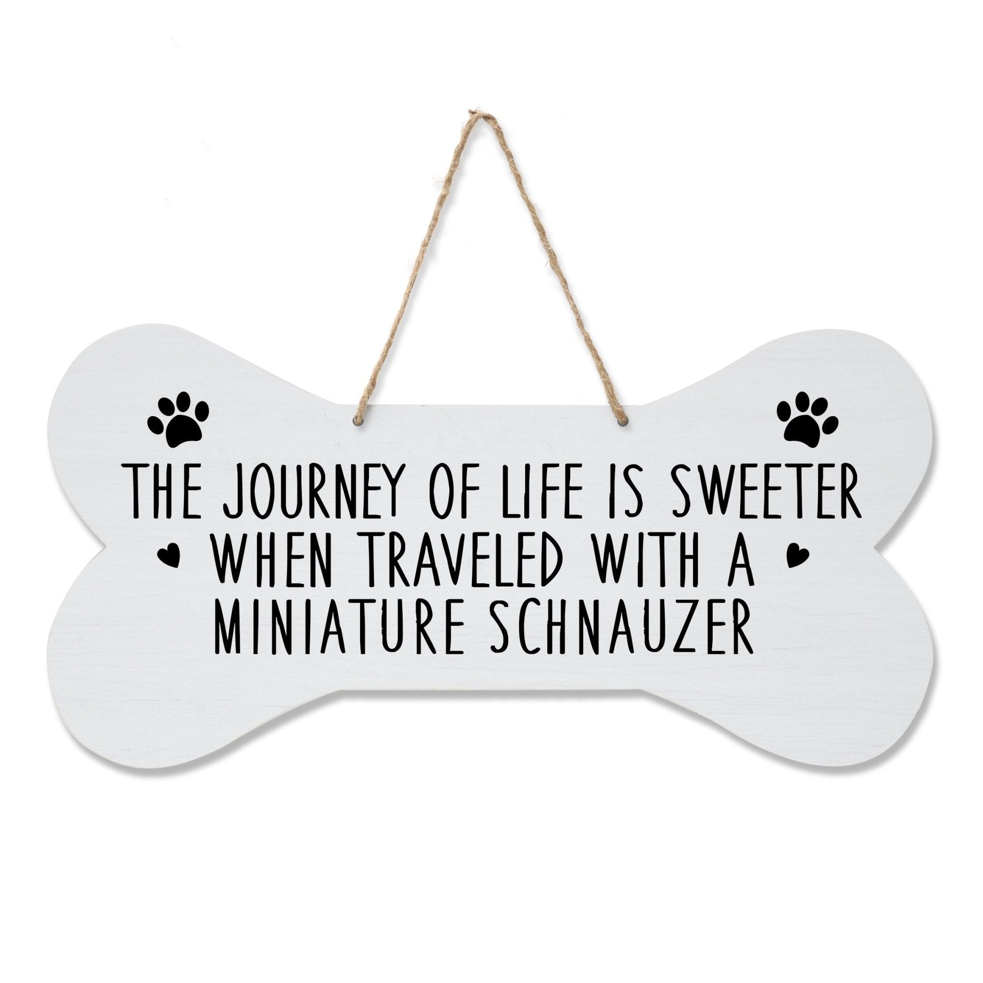 Dog Bone Rope Wall Sign - Miniature Schnauzers - LifeSong Milestones