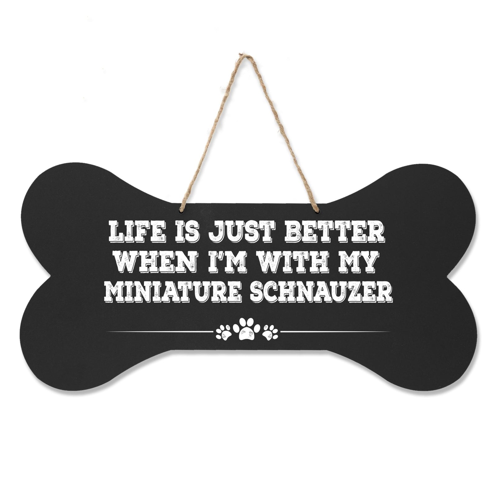 Dog Bone Rope Wall Sign - Miniature Schnauzers - LifeSong Milestones