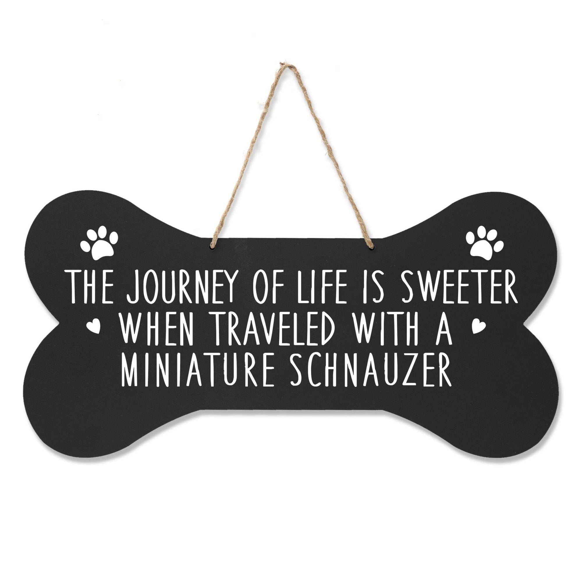 Dog Bone Rope Wall Sign - Miniature Schnauzers - LifeSong Milestones