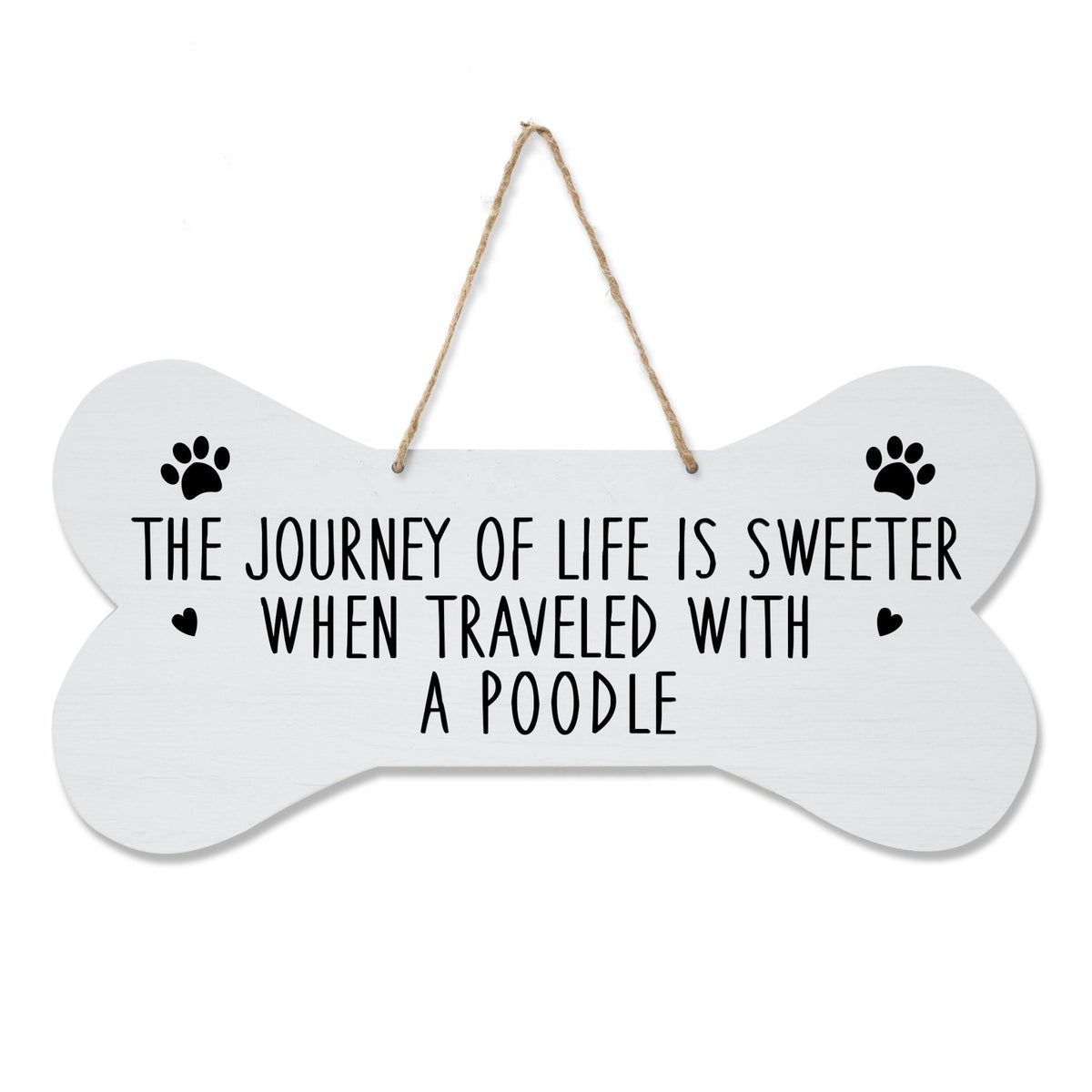Dog Bone Rope Wall Sign - Poodle - LifeSong Milestones