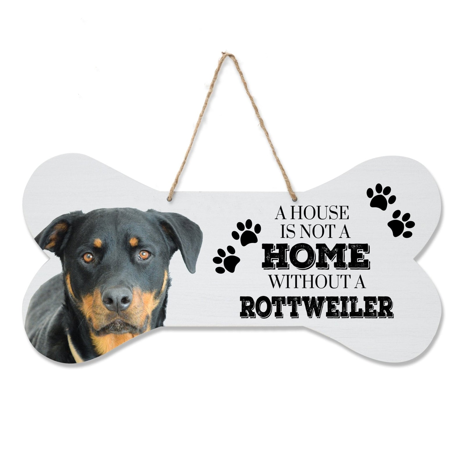 Dog Bone Rope Wall Sign - Rottweiler - LifeSong Milestones