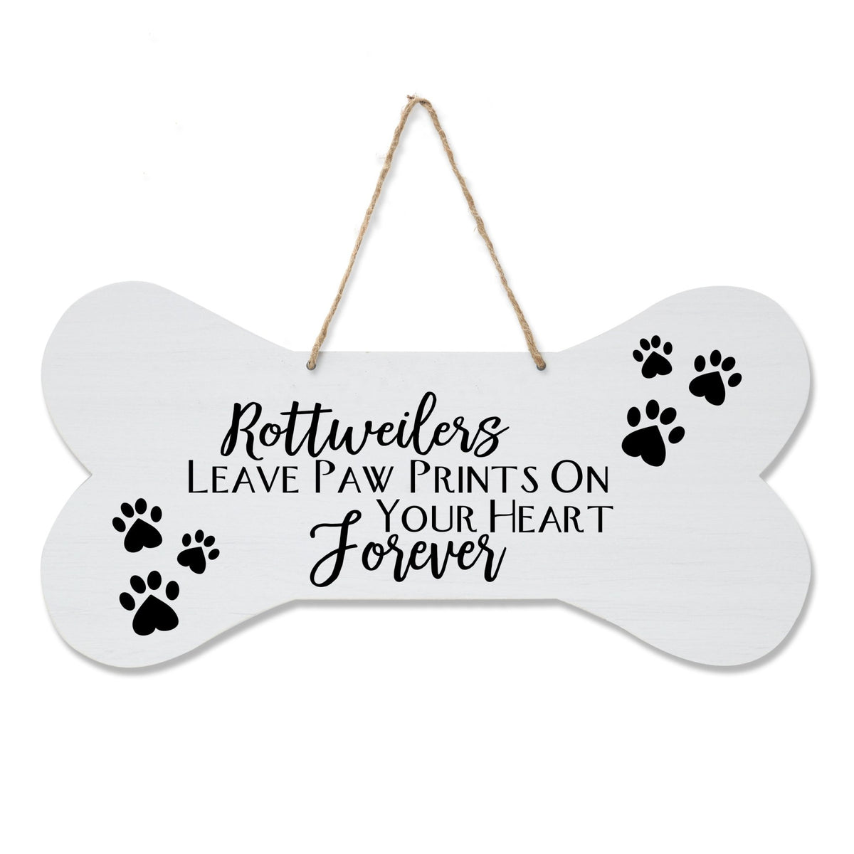 Dog Bone Rope Wall Sign - Rottweiler - LifeSong Milestones