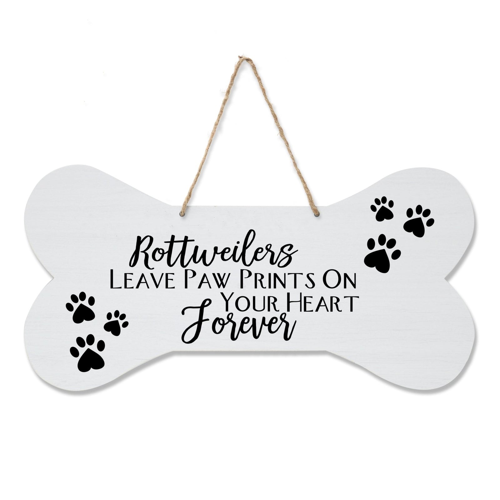 Dog Bone Rope Wall Sign - Rottweiler - LifeSong Milestones