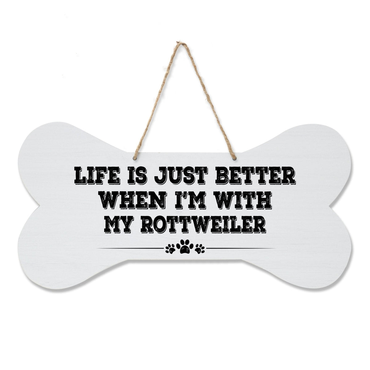 Dog Bone Rope Wall Sign - Rottweiler - LifeSong Milestones