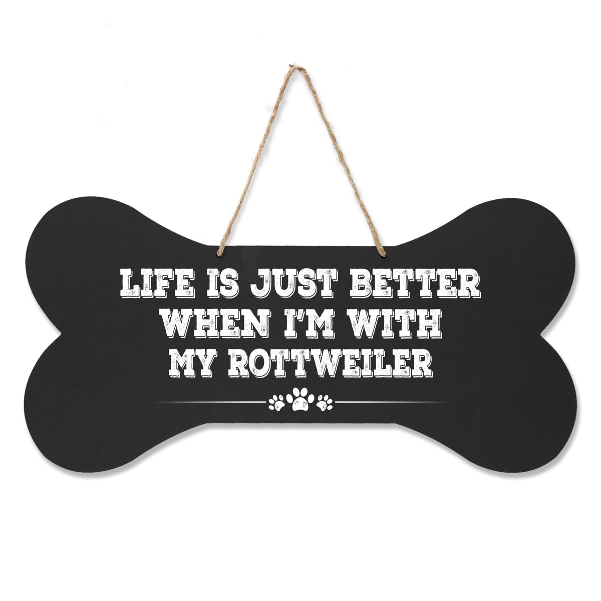 Dog Bone Rope Wall Sign - Rottweiler - LifeSong Milestones