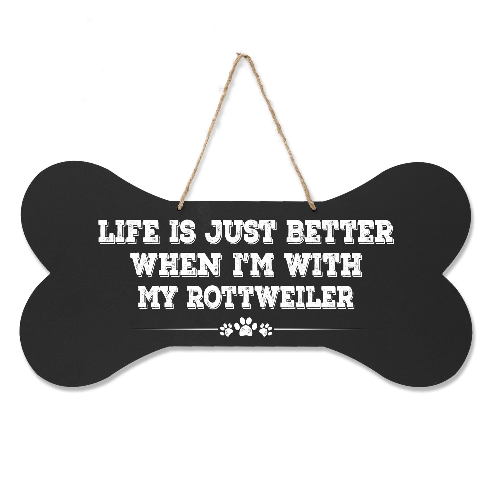 Dog Bone Rope Wall Sign - Rottweiler - LifeSong Milestones