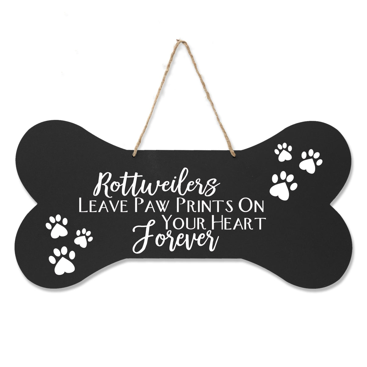 Dog Bone Rope Wall Sign - Rottweiler - LifeSong Milestones