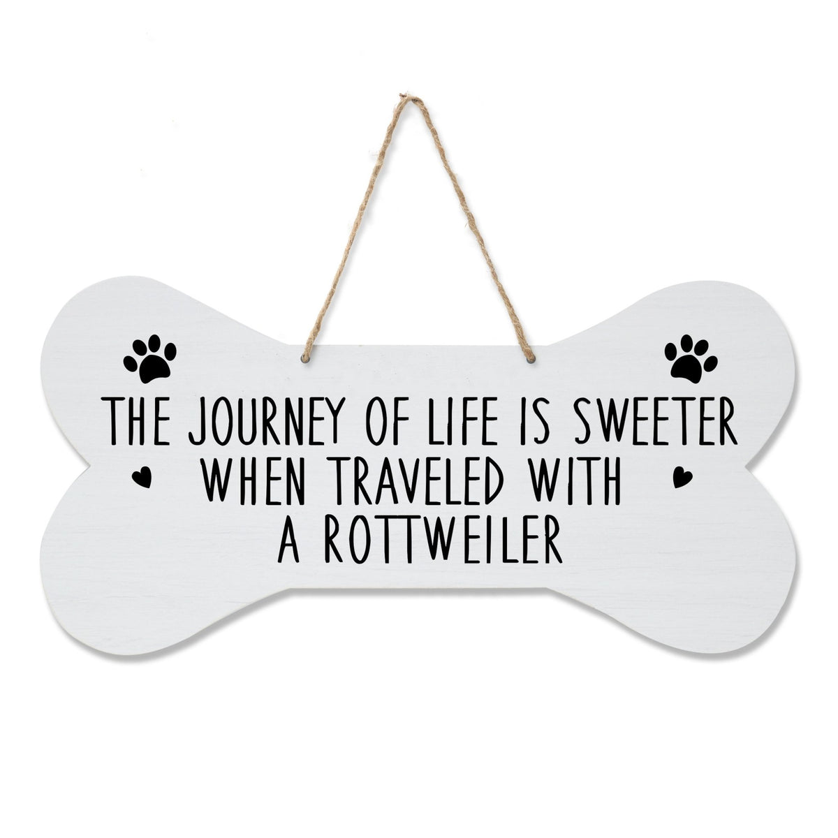 Dog Bone Rope Wall Sign - Rottweiler - LifeSong Milestones