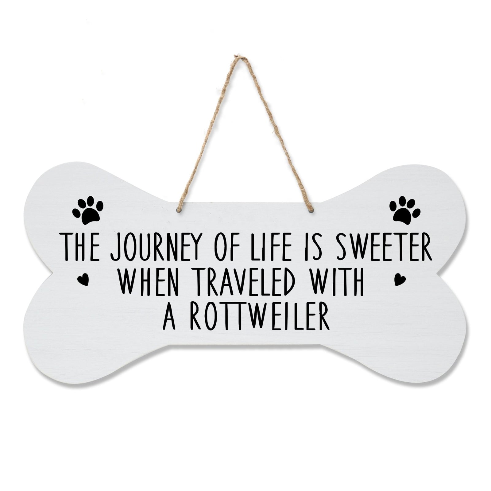 Dog Bone Rope Wall Sign - Rottweiler - LifeSong Milestones