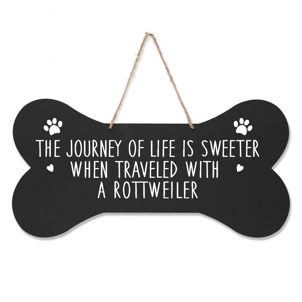 Dog Bone Rope Wall Sign - Rottweiler - LifeSong Milestones