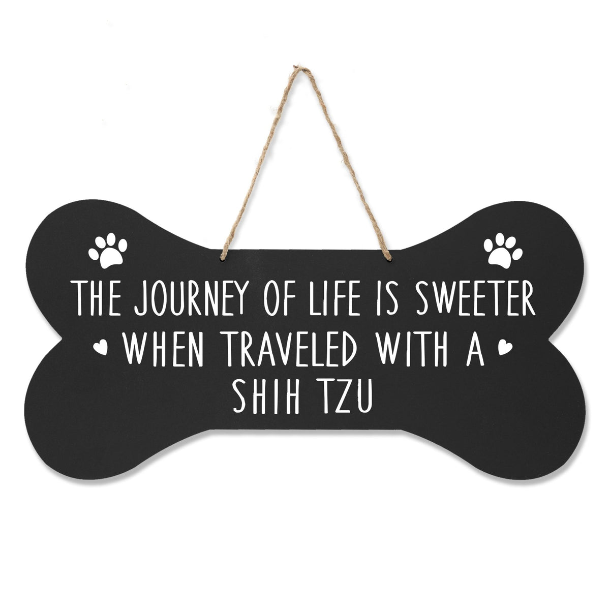Dog Bone Rope Wall Sign - Shih Tzu - LifeSong Milestones
