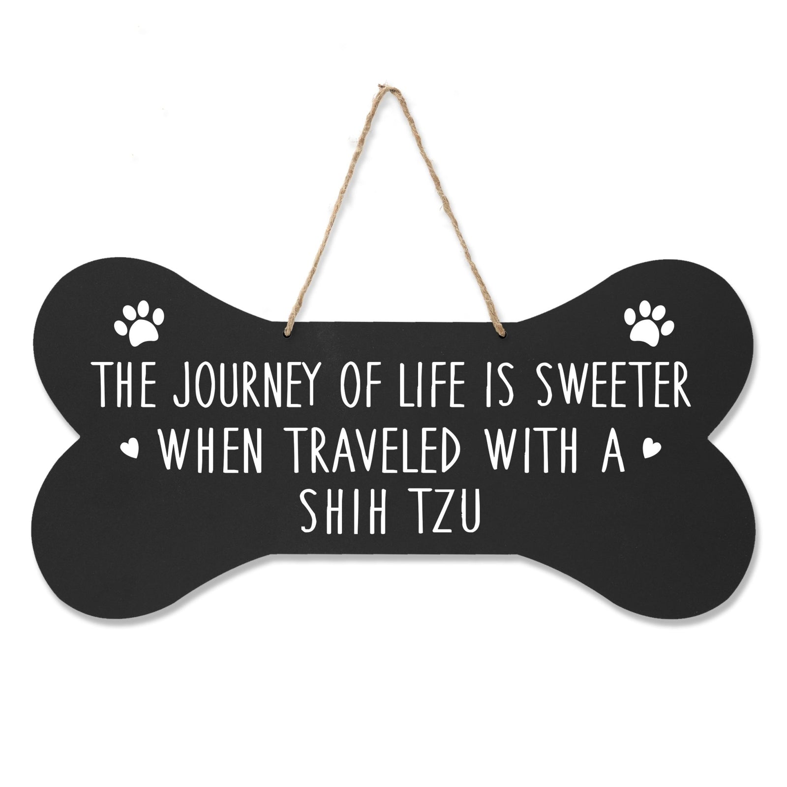 Dog Bone Rope Wall Sign - Shih Tzu - LifeSong Milestones