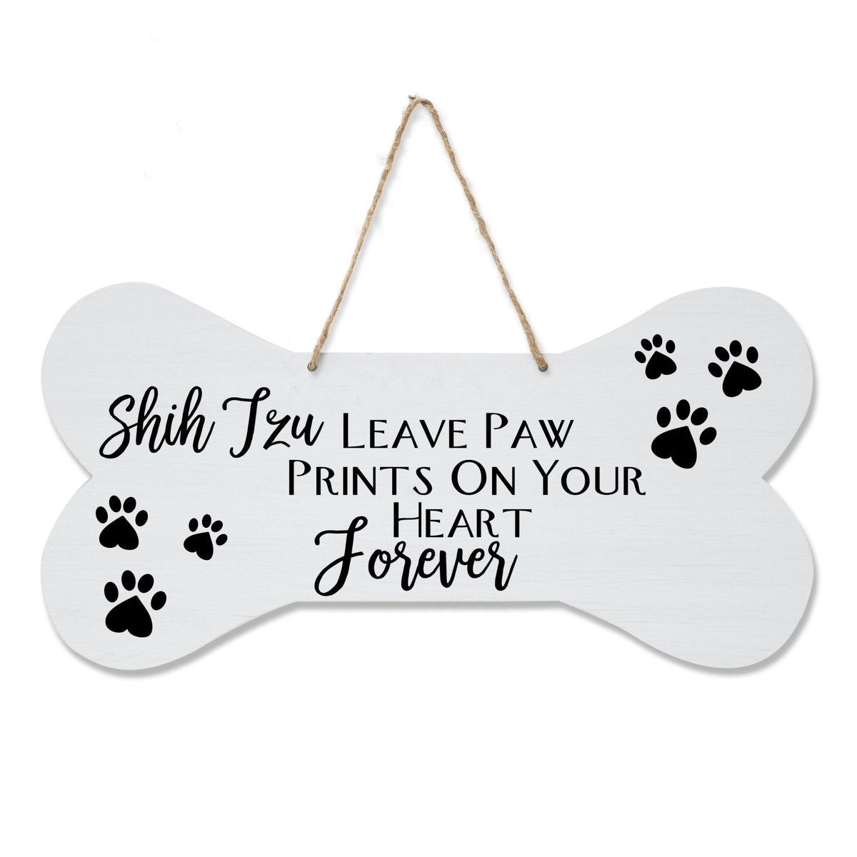 Dog Bone Rope Wall Sign - Shih Tzu - LifeSong Milestones
