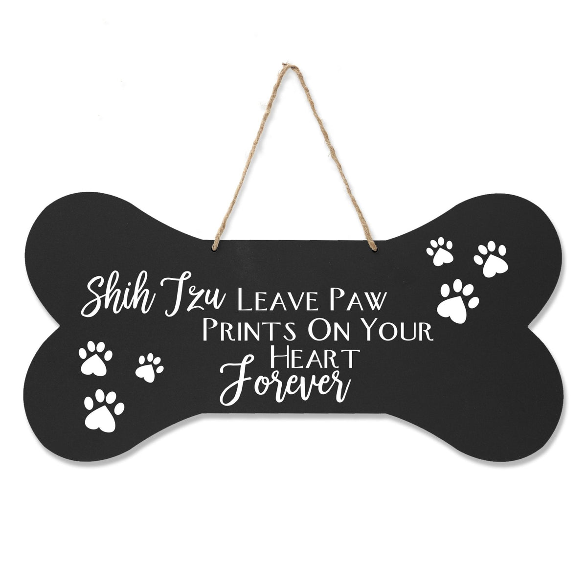 Dog Bone Rope Wall Sign - Shih Tzu - LifeSong Milestones