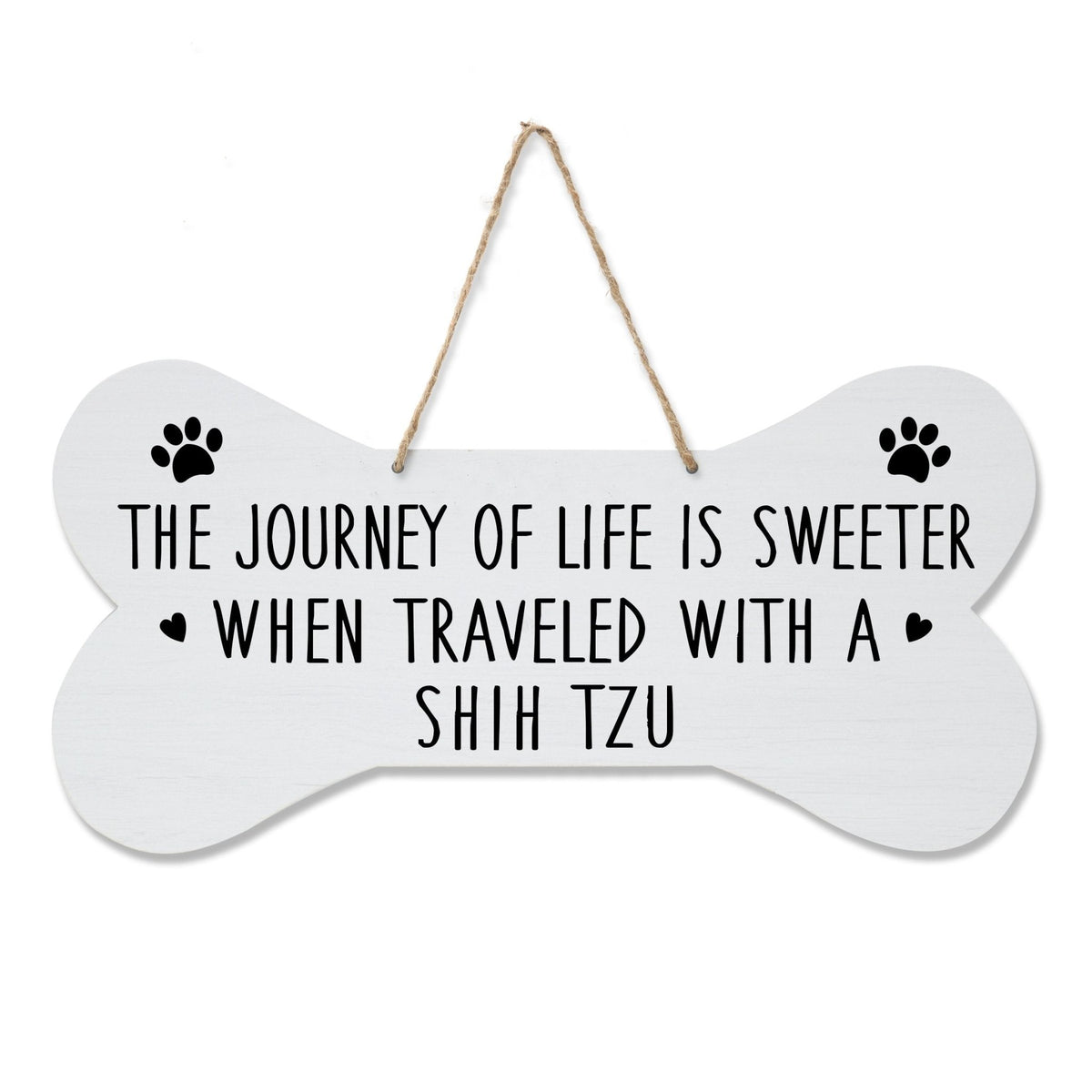 Dog Bone Rope Wall Sign - Shih Tzu - LifeSong Milestones