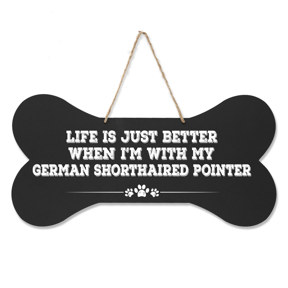Dog Bone Rope Wall Sign - Short Haired Pointer - LifeSong Milestones