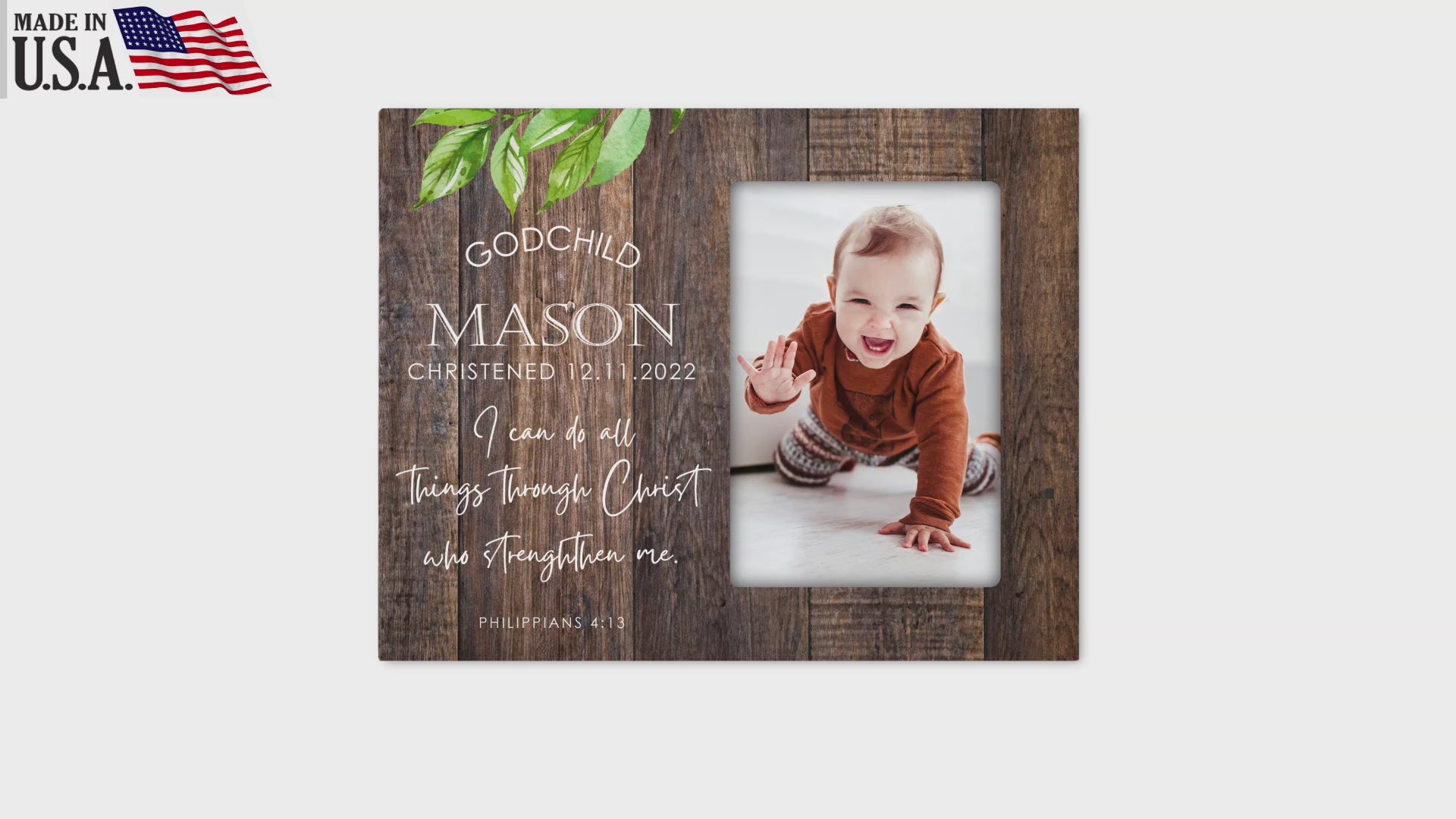 Personalized Godchild Wooden Picture Frame