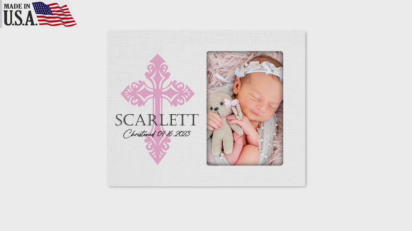 Personalized Wooden Christening Picture Frame
