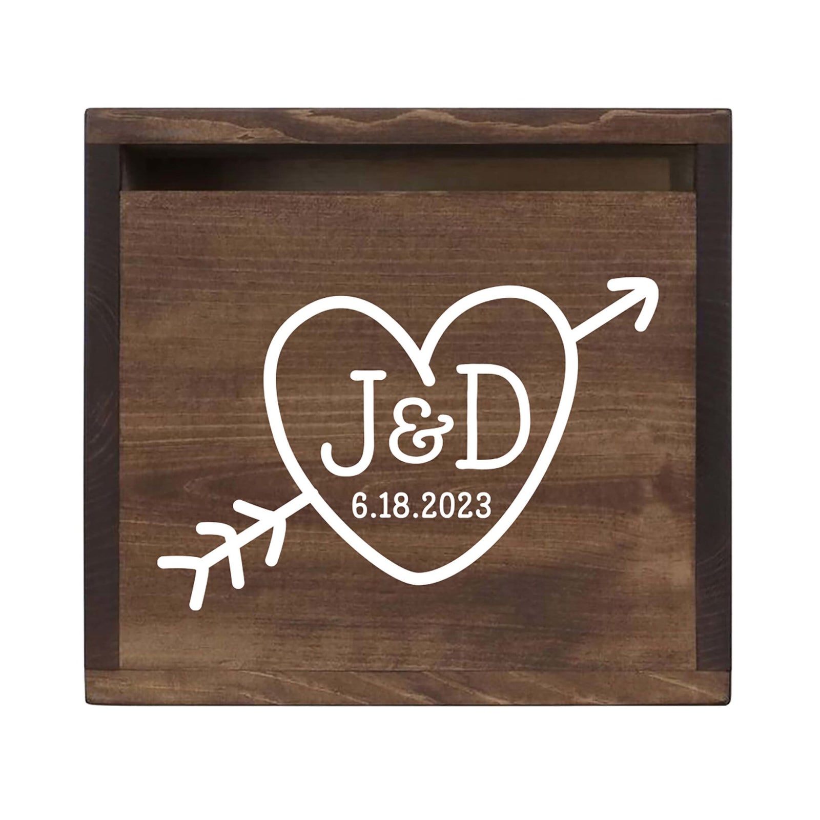 Elegant and Durable Pine Wood Wedding Card Box (Bob & Cathy) - LifeSong Milestones