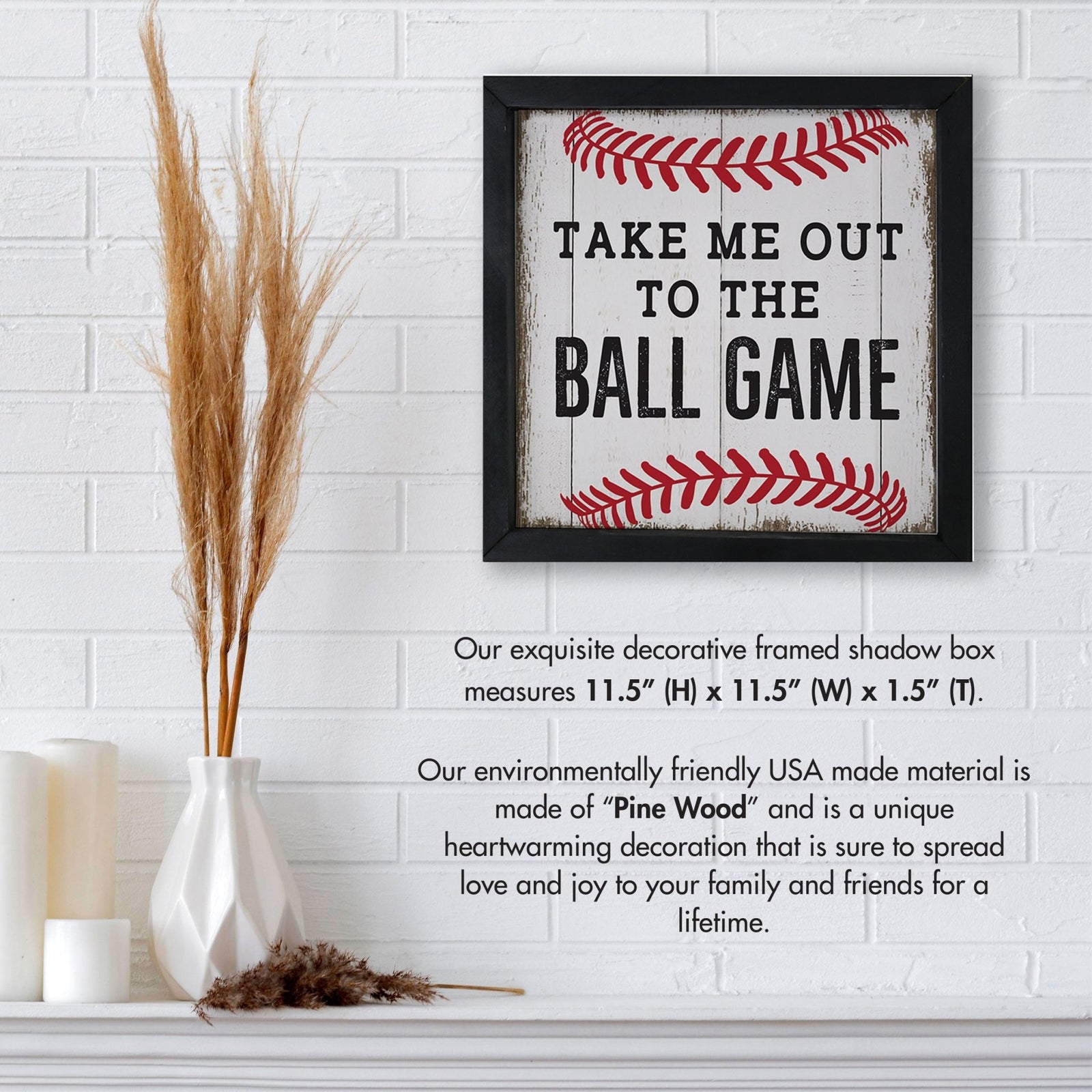 Elegant Baseball Framed Shadow Box Shelf Décor With Inspiring Bible Verses - Ball Game - LifeSong Milestones