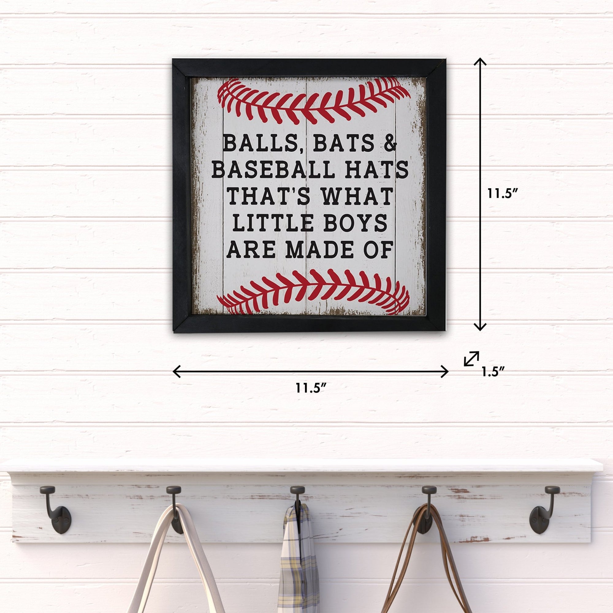 Elegant Baseball Framed Shadow Box Shelf Décor With Inspiring Bible Verses - Balls, Bats, & Baseball Hats - LifeSong Milestones