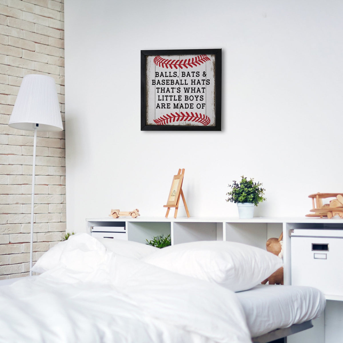 Elegant Baseball Framed Shadow Box Shelf Décor With Inspiring Bible Verses - Balls, Bats, & Baseball Hats - LifeSong Milestones