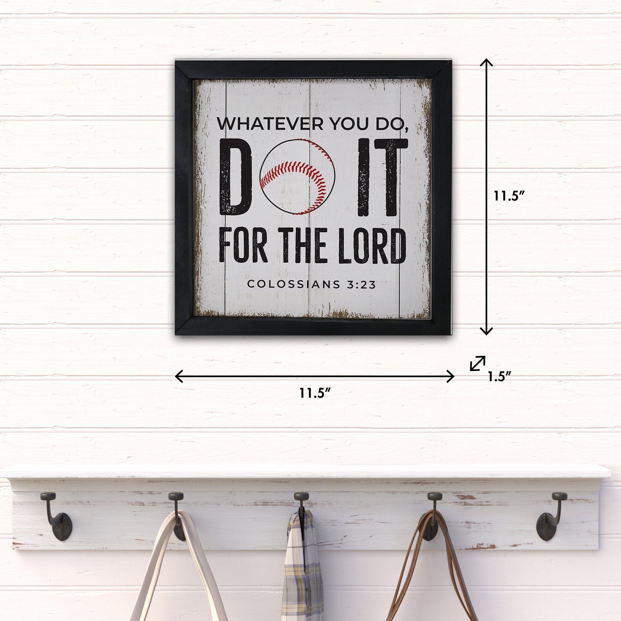 Elegant Baseball Framed Shadow Box Shelf Décor With Inspiring Bible Verses - Do It - LifeSong Milestones