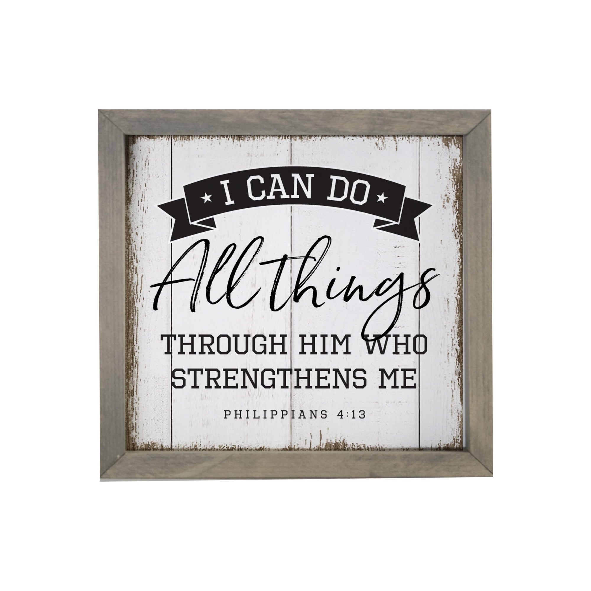 Elegant Baseball Framed Shadow Box Shelf Décor With Inspiring Bible Verses - I Can Do All Things - LifeSong Milestones