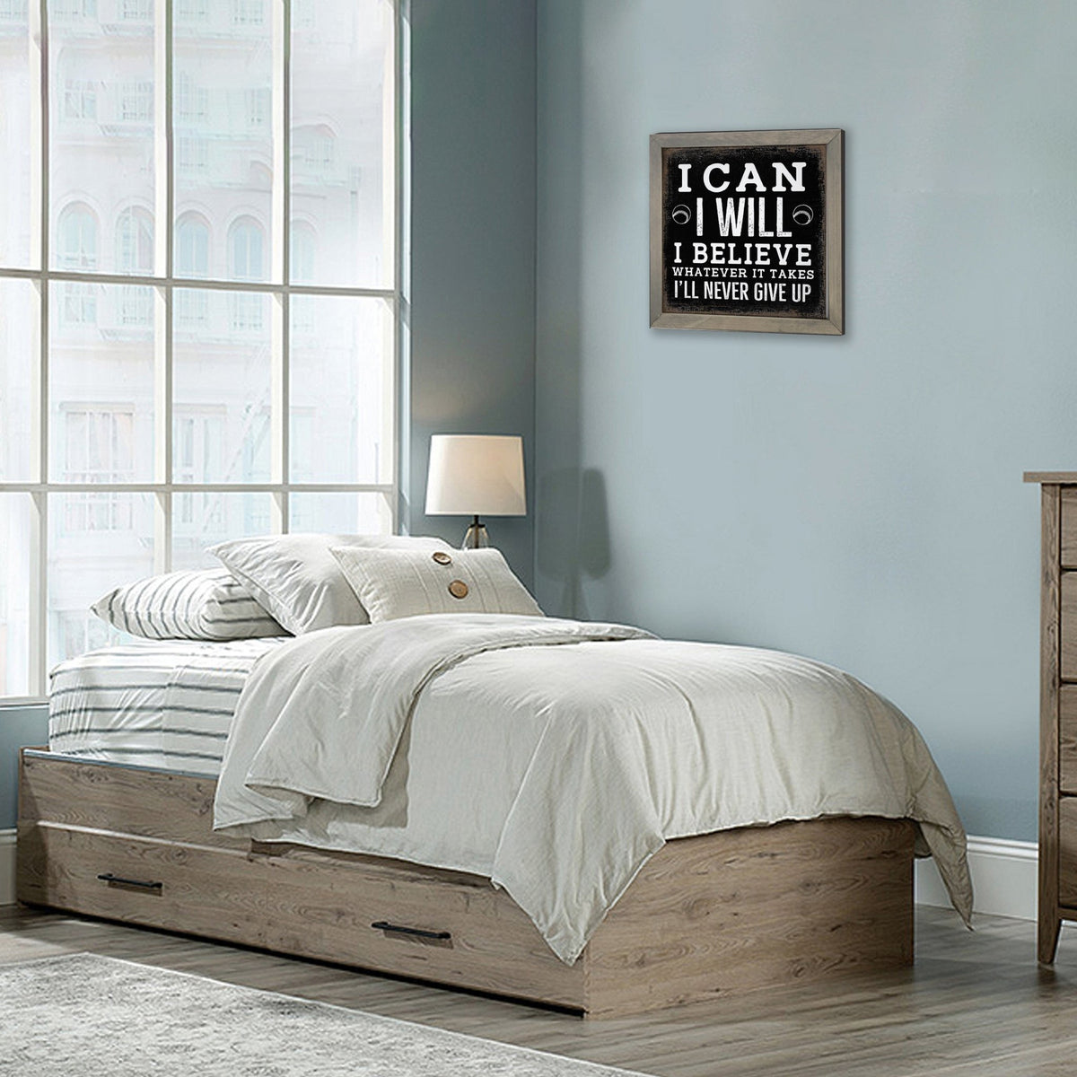 Elegant Baseball Framed Shadow Box Shelf Décor With Inspiring Bible Verses - I Can, I Will - LifeSong Milestones