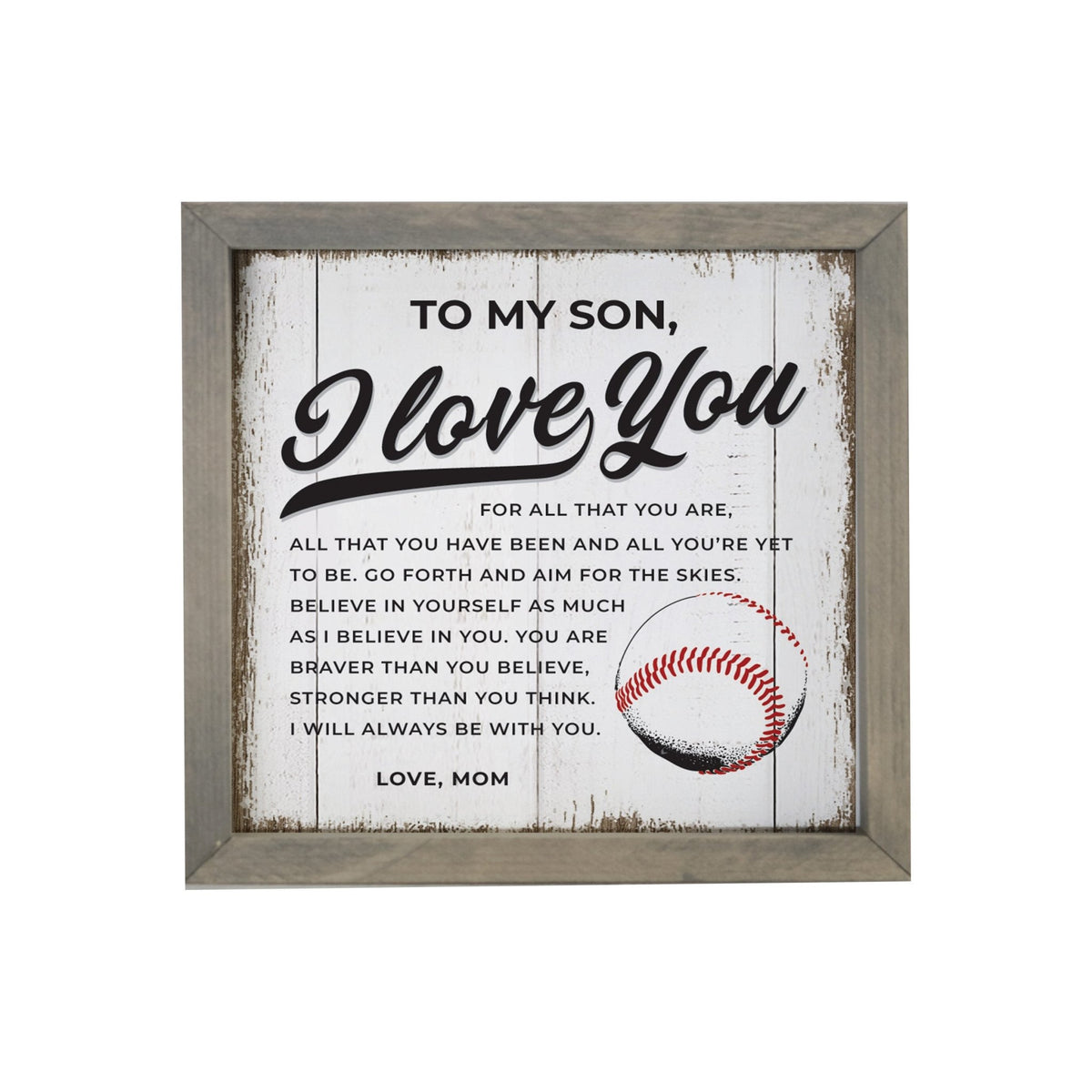 Elegant Baseball Framed Shadow Box Shelf Décor With Inspiring Bible Verses - I Love You (Ball) - LifeSong Milestones
