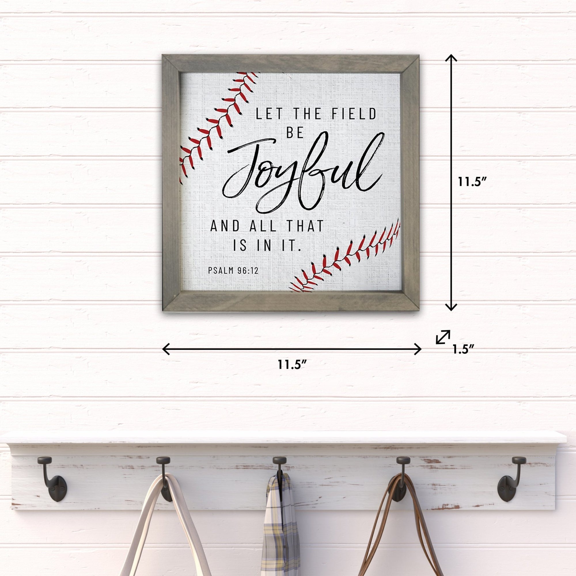 Elegant Baseball Framed Shadow Box Shelf Décor With Inspiring Bible Verses - Joyful - LifeSong Milestones