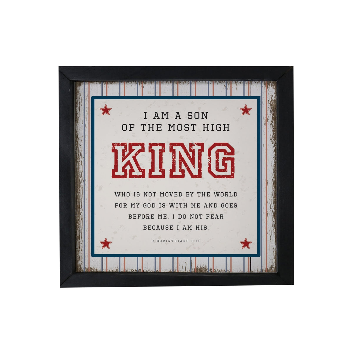 Elegant Baseball Framed Shadow Box Shelf Décor With Inspiring Bible Verses - King - LifeSong Milestones