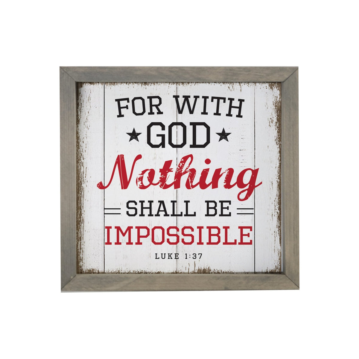 Elegant Baseball Framed Shadow Box Shelf Décor With Inspiring Bible Verses - Nothing Shall Be Impossible - LifeSong Milestones