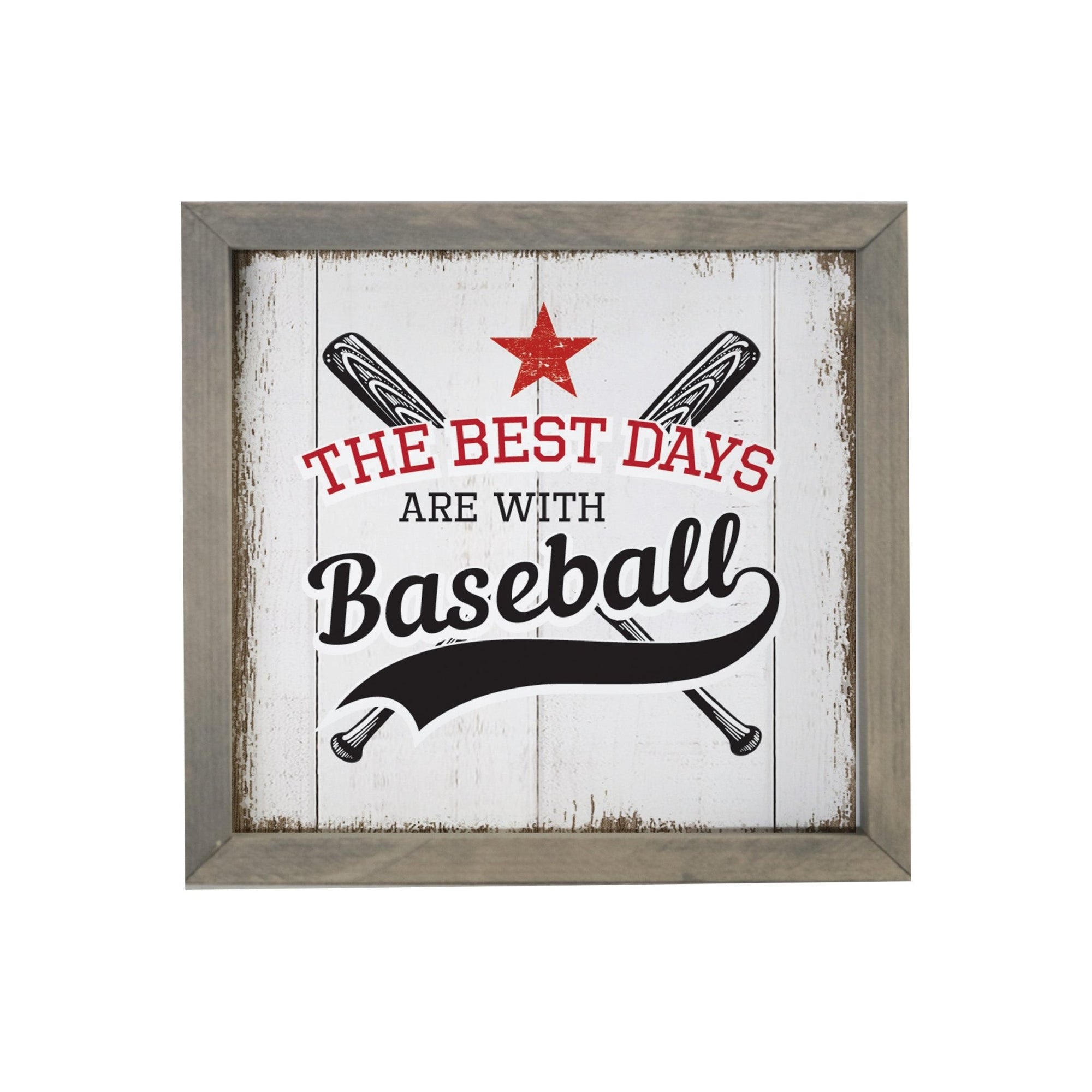 Elegant Baseball Framed Shadow Box Shelf Décor With Inspiring Bible Verses - The Best Days - LifeSong Milestones