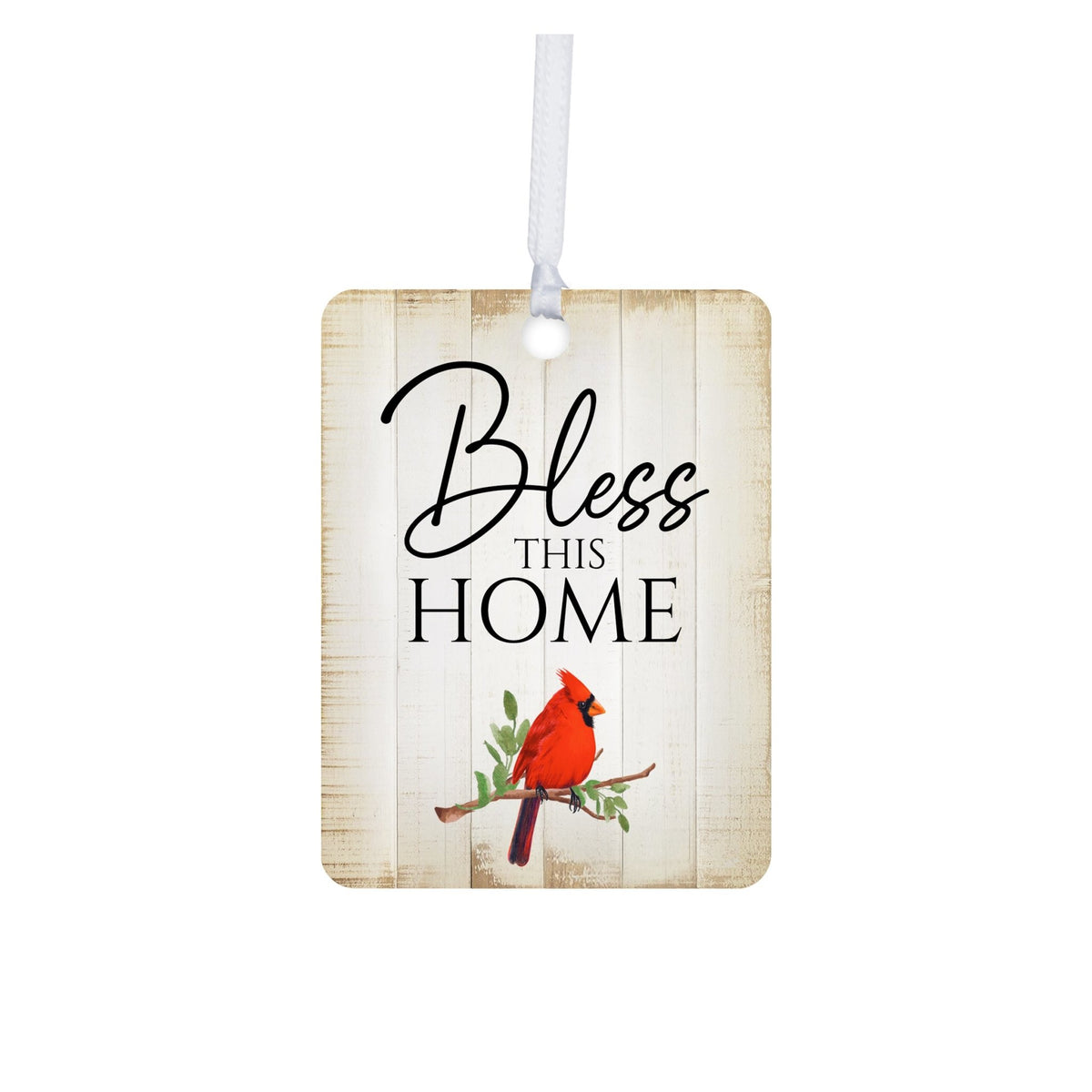 Elegant Vertical Cardinal Wooden Ornament With Everyday Verses Gift Ideas - Bless This Home