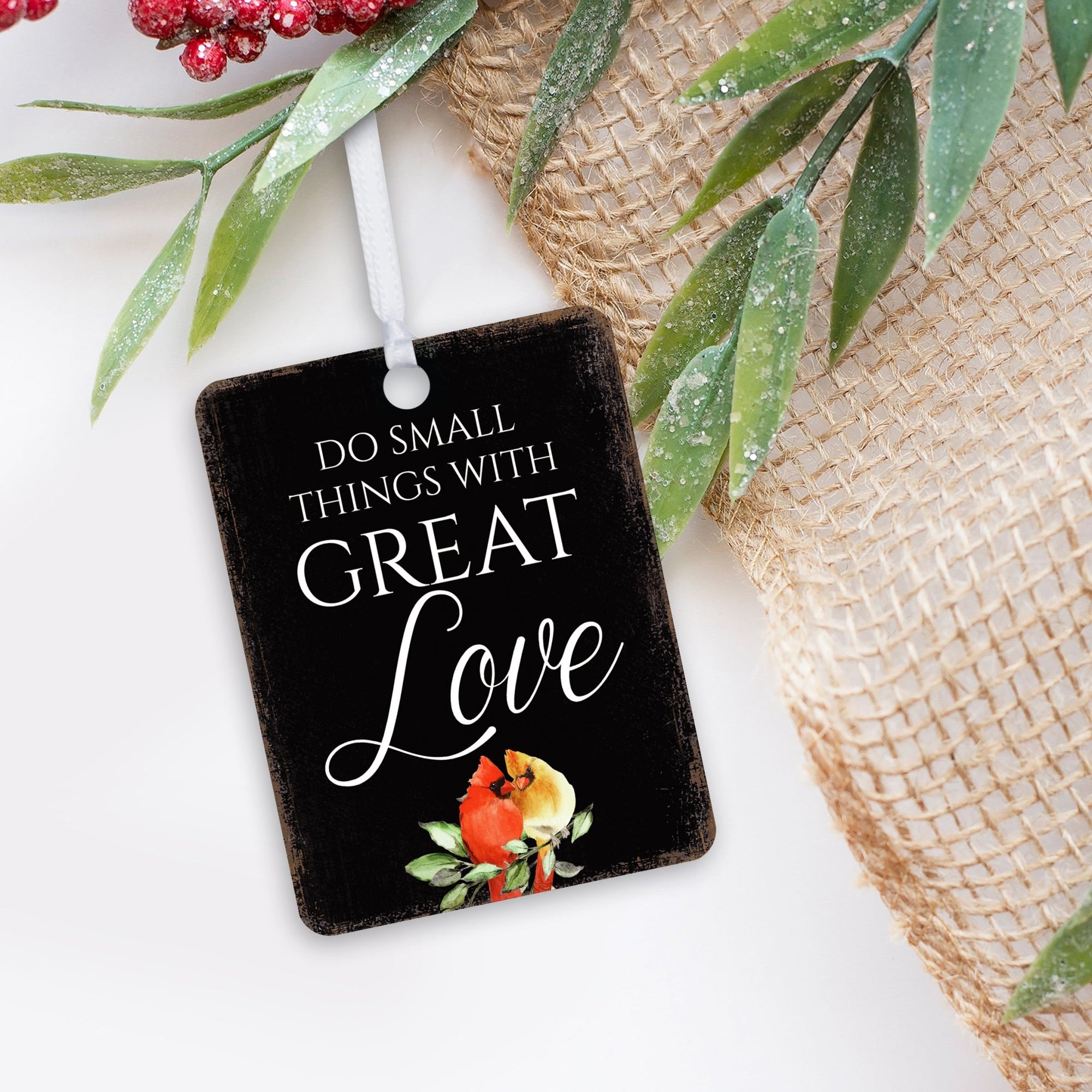 Elegant Vertical Cardinal Wooden Ornament With Everyday Verses Gift Ideas - Do Small Things - LifeSong Milestones