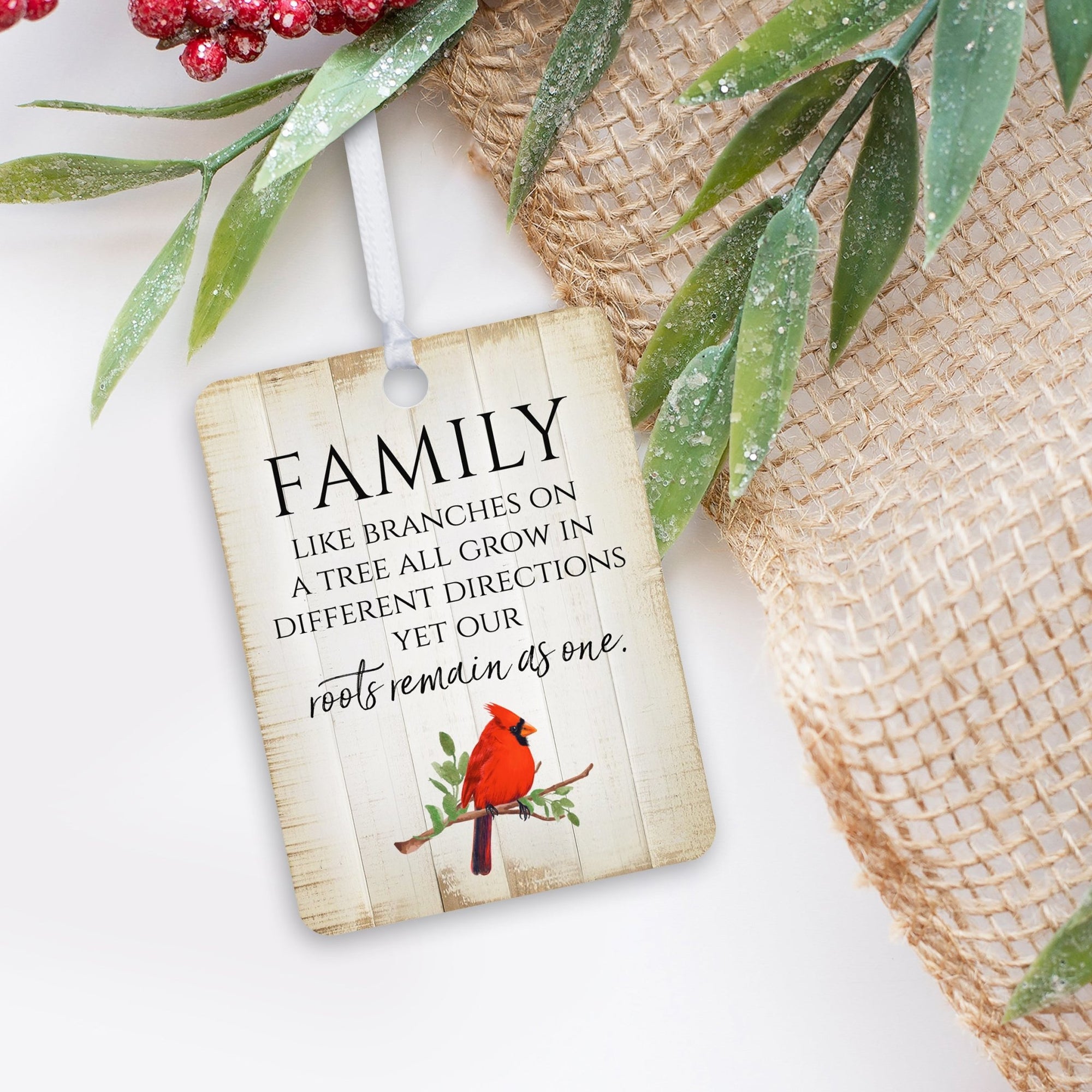 Elegant Vertical Cardinal Wooden Ornament With Everyday Verses Gift Ideas - Family - LifeSong Milestones