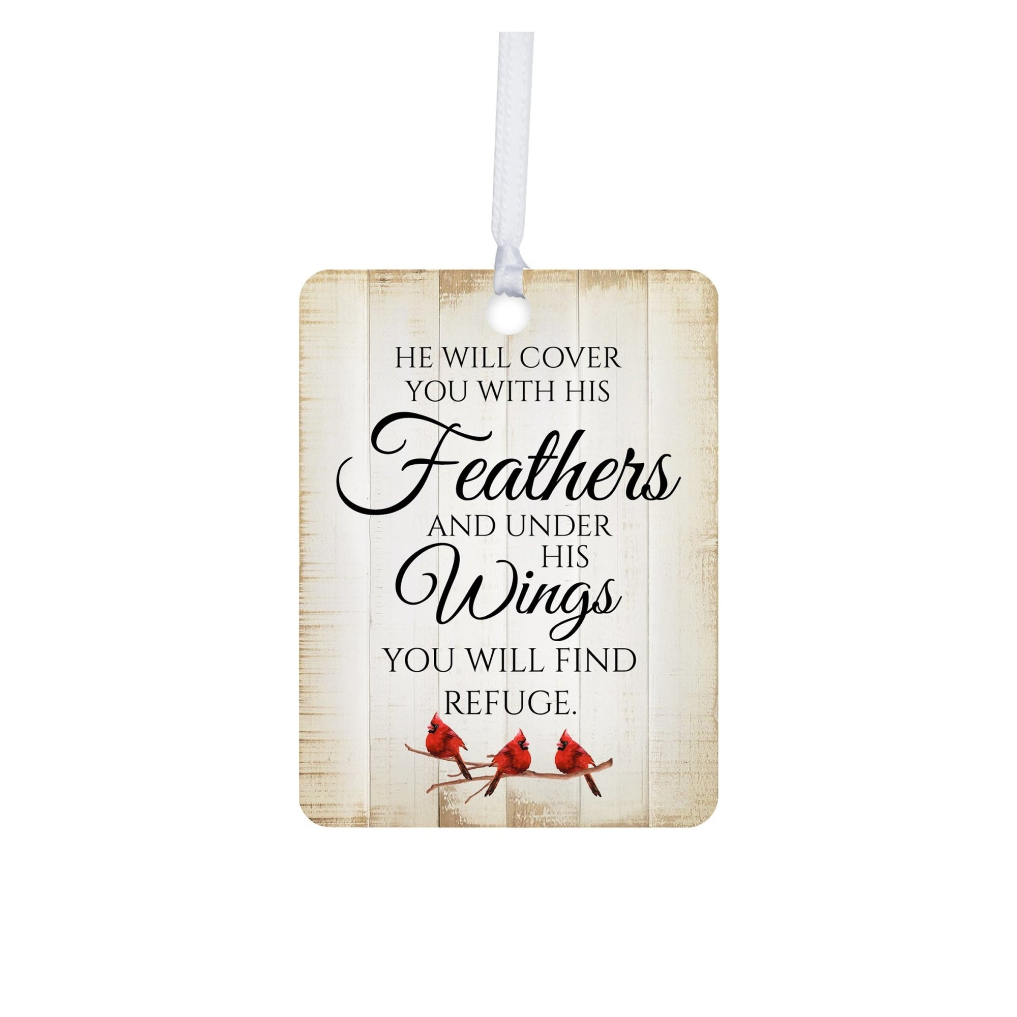 Elegant Vertical Cardinal Wooden Ornament With Everyday Verses Gift Ideas - He Will Cover