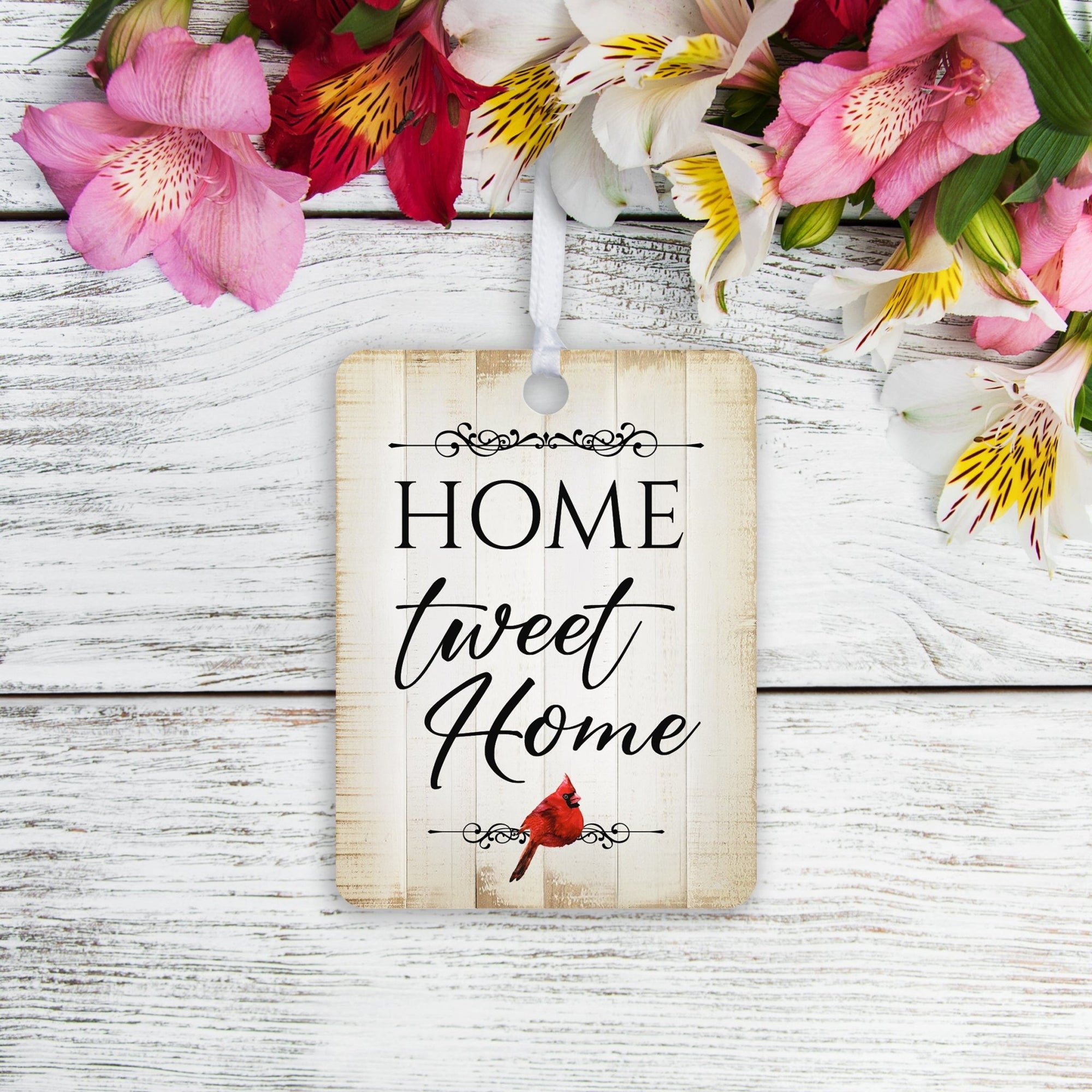 Elegant Vertical Cardinal Wooden Ornament With Everyday Verses Gift Ideas - Home Sweet Home - LifeSong Milestones