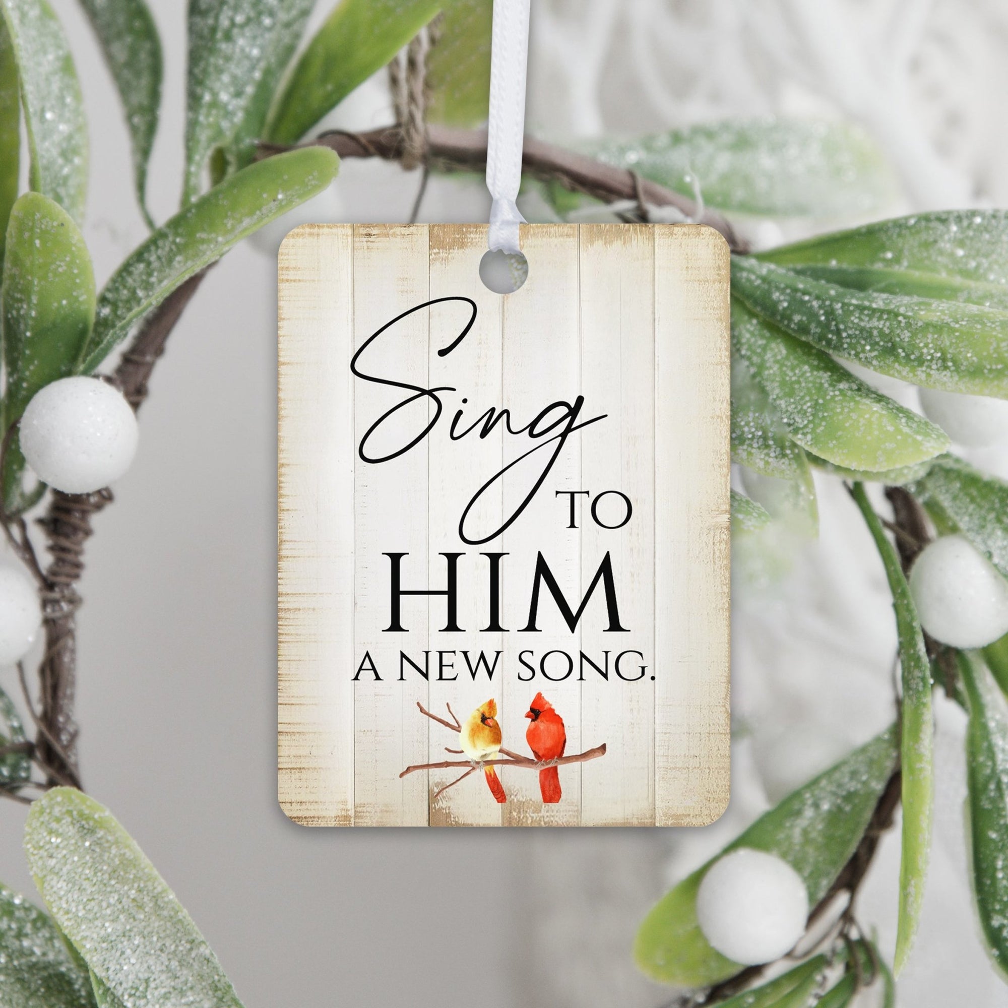 Elegant Vertical Cardinal Wooden Ornament With Everyday Verses Gift Ideas - Sing To Him