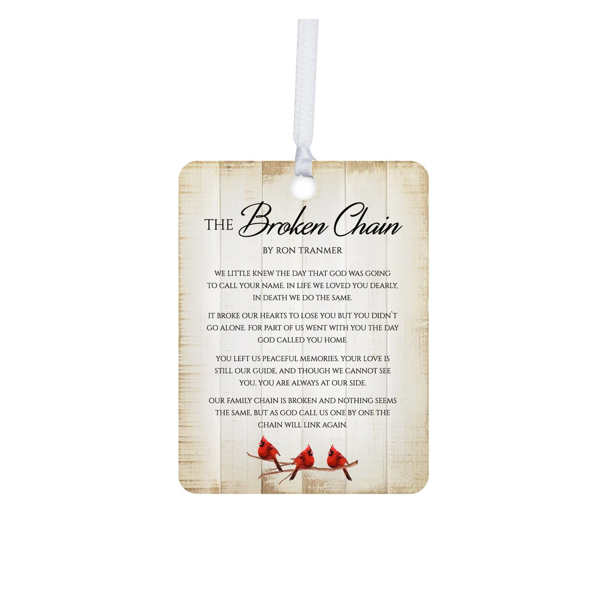 Elegant Vertical Cardinal Wooden Ornament With Everyday Verses Gift Ideas - The Broken Chain